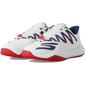 Skechers Viper Court Rally, Scarpa da Padel/Pickleball da Uomo (White/Blue Navy, Sistema Taglie Calzature EU, Adulto, Numero, Media, 43.5)