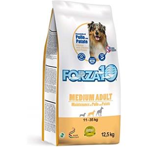 Forza 10 Crocchette per Cani Medium Mantenimento con Pollo e Patate - 12 kg, Ricche di Omega 3 e Omega 6