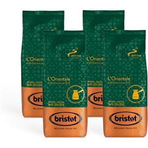 Bristot: L'Orientale - Caffè Macinato in Polvere ideale per estrazione con l'ibrik - Miscela proveniente dal Brasile, dall' Africa, dall'India e dal Sud Est Asiatico - 4 confezioni da 200 grammi