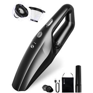 SERVOMASTER Aspirapolvere Portatile, Aspirapolvere Auto con Batteria Ricaricabile, Aspirabriciole Senza Fili Potente con HEPA, Accessori Interni Kit di Pulizia, Mini Aspirapolvere per Uomo e Donna