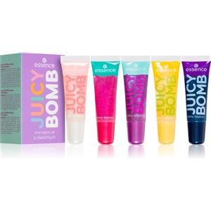 Essence JUICY BOMB Set di Lucidalabbra - 5 pz, Labbra Succose e Idratate con Profumo di Mirtillo