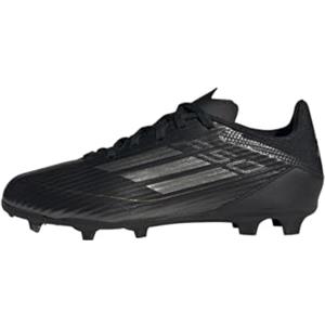 adidas F50 League Football Boots Firm Ground, Scarpe da Calcio Unisex-Adulto, Core Black/Iron Metallic/Gold, 35 EU