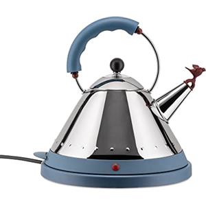 Alessi MG32 AZ - Bollitore Elettrico Cordlless, Acciaio Inox e Resina Termoplastica, Azzurro