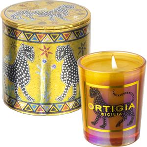 Ortigia Candela Profumata Macchiamare Oro - 80 gr con Note Mediterranee di Elicriso e Erbe Aromatiche