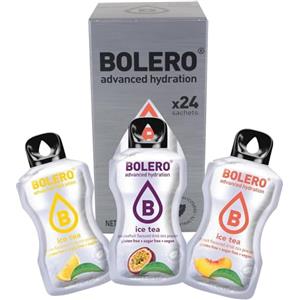 Bolero Drink 24 Bustine mix 3 gr Gusti Diversi Assortimento Ice tea Preparato Polvere Solubile Per Bevanda Fresca in Acqua Prodotto, 72 grammi dolcificato stevia