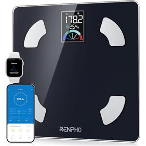 RENPHO Bilancia Pesapersone, Bilancia con Grande Display VA, Bilancia Digitale da Bagno Intelligente Bluetooth BMI, 13 Analizzatori Della Composizione Corporea con App Per Il Fitness, Elis 1