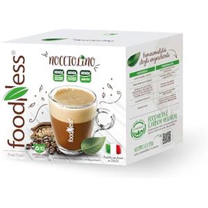 foodNess - 1 Box da 10 Capsule di Nocciolino, Capsule Compatibili con Sistema Dolce Gusto e Nespresso, Solubile per Bevanda al Gusto di Caffè alla Nocciola con Edulcoranti senza Zuccheri Aggiunti