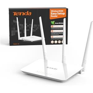 Tenda F3 N300 Router WiFi, Speed with 2.4GHz/300 Mbps, 3 LAN/WAN Porte, Antenne esterne 3 * 5dBi, Parental Control/Rete Ospiti/WISP Access Point Mode/Configurazione Semplice