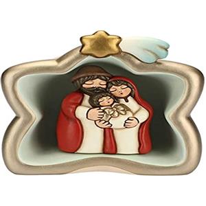 THUN - Mini Presepe Classico 2019 con Capanna Piccola a Stella - Ceramica - 12,5x10,5x16 cm