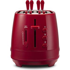 De'Longhi CTLAP2203.R Tostapane con Pinze, Controllo Progressivo del Grado di Tostatura, Indicatori Luminosi, Cassetto Raccoglibriciole, Piedini Antiscivolo, Potenza 550 Watt, Plastica, Rosso