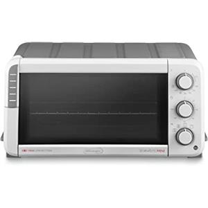 De'Longhi EO12512.WG Sfornatutto Mini, Forno elettrico,Capacità 12L,5 Funzioni di Cottura, Timer con Spegnimento automatico, Friggitrice ad Aria,Doppia Porta in Vetro,1400W, Bianco/Grigio