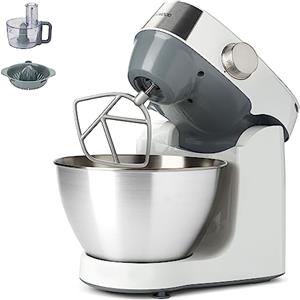 Kenwood KHC29.E0WH Impastatrice Planetaria Prospero+, Ciotola in acciaio da 4,3L, Dotato di 3 utensili di miscelazione, Robot da 1,4L con 3 dischi, Spremiagrumi, 1000watt, Piedini antiscivolo, Bianco