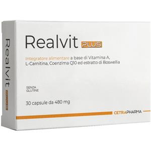CETRA PHARMA SRL Realvit Plus 30 Capsule per Energia e Metabolismo
