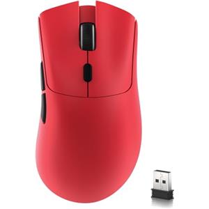 MAMBASNAKE × Attack Shark R1 Mouse da gioco wireless leggero a tre modalità da 59 g, connettività 2,4 GHz/BT/cablata, 5 pulsanti programmabili, 6 DPI regolabili fino a 18000, PixArt PAW3311-Rosso