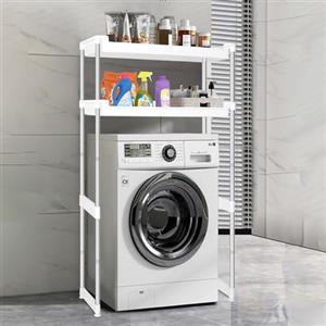 Valdoza Scaffale Per Incolonnamento Lavatrice E Asciugatrice, Unità Di Stoccaggio Della Lavatrice, Kit Supporto Per Asciugatrice Regolabile In Altezza, Adatto Per Bagno, Cucina, Balcone, Lavanderia(H142cm/55.