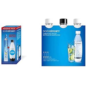 Sodastream Cilindro Ricarica Gas Co2 In Licenza D'Uso Per Gasatore + Bottiglia In Pet Fuse Da 1 Litro Per Gasatore & Bottiglie Fuse Per Gasatore Source, Play, Power