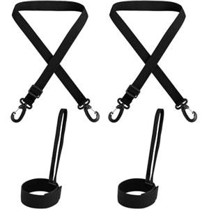 lasuroa 4pz Cinghia Porta Scarponi da Sci con Cinturino per Guanti Sportivi, Cinturino da Polso Regolabile per Guanti da Sci Cinghia Elastica per Scarponi da Snowboard per Sport Invernali (Nero)