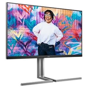 AOC U32U3CV - Monitor UHD Nano IPS da 32 pollici, altezza regolabile, altoparlanti, HDR400 (3840x2160, 60 Hz, 4K, 2x HDMI, DisplayPort, USB-C (96W PD), Hub USB) nero