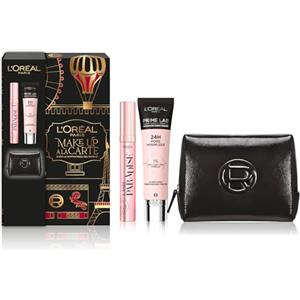 L'Oréal Paris Pochette Regalo Make Up à La Carte con Primer 24H Pore Minimizer e Mascara Volumizzante Lash Paradise, Per un Make-Up che Dura a Lungo, Con Elegante Beauty Case in Vernice Nera