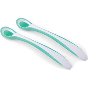 Nuvita Set 2 Cucchiai Termosensibili - Cambiano Colore con il Calore, Manico Lungo, Senza BPA