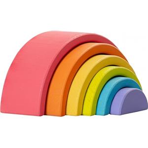 Merle Toys® Arcobaleno in Legno Montessori da 1 Anno, Giochi in Legno 100% Natural, Torre Impilabile Bambini con 6 Archi Colorati, Giochi Impilabili Bambini per Motricità, Creatività e Fantasia