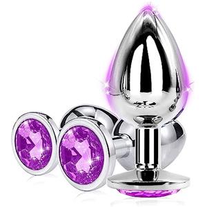 Ykopfwqna IKLC-Prodotti Divertenti In Acciaio Inossidabile In 3 Misure Purple Ṕlūg Ḁnàli Ḁnàlé Ḅūṱṱ Ṕlūg ḀnâlêŜêx Pîccólo Dilàtâtore Ânâls Dónna Ḁmǎl Ṕļūgs Plây Ṕlūg Ânâlṕlūg Tóy