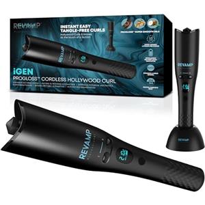 REVAMP iGEN Hollywood Curl Arricciacapelli per Capelli Senza Fili - Arricciacapelli Automatico Rotante, Arricciacapelli Ionico in Ceramica per Ricci e Onde da Spiaggia, Styler Professionale