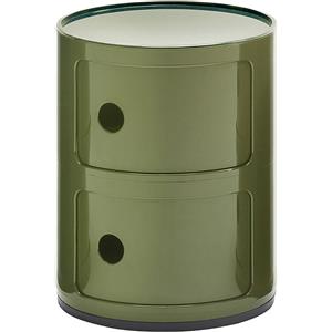 Kartell Componibili Contenitore Verde - 2 Elementi, Base Tonda, Materiale ABS, Dimensioni 32 x 32 x 40 cm