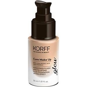 Korff Fondotinta Fluido Effetto Lifting Glow, Formula Anti-età e Lunga Tenuta con acido ialuronico 04, 30ml