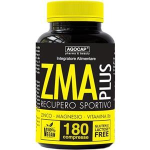 Agocap ZMA Alta Concentrazione 180 compresse. Integratore Testosterone Massa Muscolare a base di Zinco, Magnesio e Vitamina B6. Riduce Stanchezza e Affaticamento. NO GLUTINE E LATTOSIO. Zma PLUS da Agocap