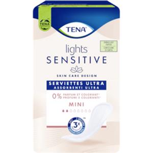 Tena Lady Lights Sensitive Ultra Pad Mini - Assorbenti Ultra per Perdite Urinarie Leggere, 20 Pezzi, Protezione per Pelli Sensibili