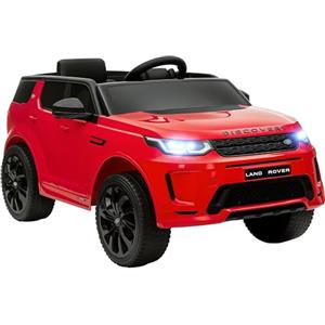 AIYAPLAY Macchina Elettrica per Bambini 3-6 Anni 12V Licenza Land Rover Discovery, 3-5km/h Auto Elettrica per Bambini con 2 Motori, Telecomando, Cintura, Musica, Clacson e Fari, Rosso