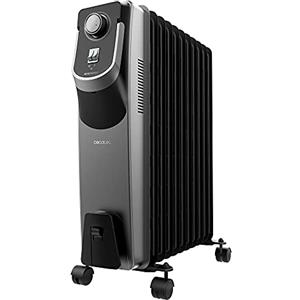 Cecotec Radiatore olio elettrico ReadyWarm 11000 Space 360 Black. 11 moduli, consumo energetico, 2500 W, 3 livelli, avvolgicavo, tecnologia 360, sistema di sicurezza, 28 m2 (05891)