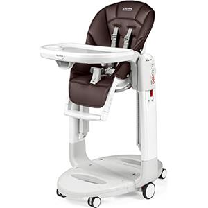 Peg Perego Tatamia follow me - Seggiolone Pappa Neonati Multifunzione, Sdraietta, Dondolo, 6 ruote, Pieghevole per Bambini da 0 a 3 Anni (0-15 kg), Cacao