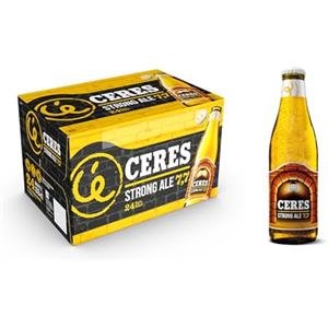 Ceres Strong Ale - 24 Bottiglie da 33 cl, Birra Bionda Doppio Malto con Riflessi Dorati, Gradazione Alcolica 7,7°C, Gusto Ricco ed Intenso con Sentori di Malto