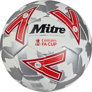 Mitre Training FA Cup Football Pallone da calcio, Unisex adulto, Bianco/Argento/Rosso, 3