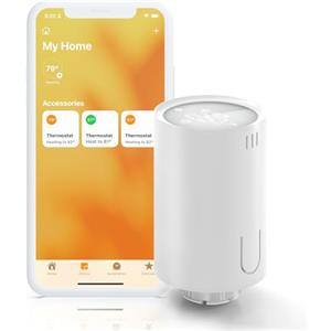 Meross Valvole Termostatiche WiFi Compatibile con Homekit, Termostato Intelligente per Radiatori Richiede Un Hub, Controllo Vocale per Siri, Alexa e Google, M30*1,5mm, 1pc