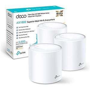 TP-Link Deco X20 Wi-Fi 6 Mesh, Dual Band AX1800, Modalità Router e Access Point, 2 Porte Ethernet Gigabit, Sostituisce Router e Extender, 3 Pezzi con Copertura Fino a 540㎡, Compatibile con Alexa