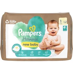 Pampers Harmonie Baby Pannolino, misura 1, 35 pezzi, 2 kg - 5 kg, protezione per la pelle delicata e ingredienti vegetali a contatto con la pelle del bambino