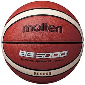 Molten BG3000 - Pallone da basket per interni ed esterni, in pelle sintetica, taglia 5, arancione/avorio, adatto per bambini di età 7, 8, 9, 10 e 11 anni, per bambine dai 12 e 13 anni