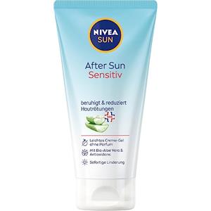 NIVEA SUN Gel Crema Doposole Sensitive 175 ml, Latte doposole senza profumo per pelli sensibili ad azione rinfrescante e lenitiva, Dopo sole idratante con Aloe Vera Bio e Antiossidanti