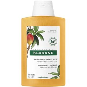 Klorane Shampoo al Burro di Mango 200ml - Nutriente per Capelli Secchi, Morbidezza e Lucentezza