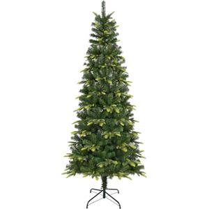 Uten Slim Albero di Natale Artificiale 180 cm, Realistica PE Albero Decorazione per Interni Domestici, 600 Rami in PVC e PE Aspetto Naturale, Ramo Cerniera, Base in Metallo, Riutilizzabile