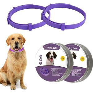 Fokroin 2 PCS Calm Collare Calmante per Cani, Collare Antiparassitario per Cani, Feromoni Tranquillanti Antistress per Cani Iperattivi, Ansiosi, Rilassamento per Cani Viaggi e Momenti Stressanti
