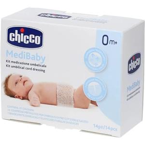 Chicco Mini Kit Medicazione Ombelicale - 3 Bende a Rete Elastico Calibro 6 3 Garze TNT 10x10 cm