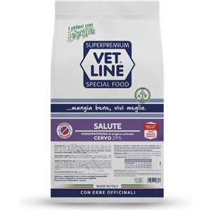 Vet Line Salute Cervo 12,5kg - Crocchette Monoproteiche per Cani Adulti con Erbe Officinali