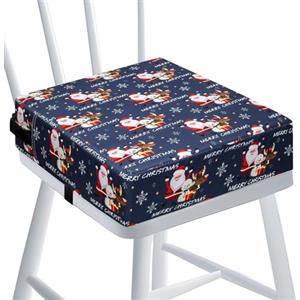 HAWAKA Rialzo Sedia Natale Bambini Flessibile Lavabile Rimovibile Portatile PU Rialzo Sedia Bambini da Tavolo 2 Regolabile Cinghiette Antiscivolo Alzasedia Bambini Portatile per Usare Casa Viaggio