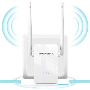 Wonlink Ripetitore WiFi, WiFi Extender 300Mbps Ripetitore WiFi per Casa 2.4GHz Amplificatore WiFi con Ethernet Porta, 2 Antenne, Indicatore LED Intelligente, Extender WiFi Supporta Molteplici modalità