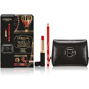 L'Oréal Paris Pochette Regalo Make Up à La Carte con Rossetto Rosso Volumizzante Color Riche Intense Volume Matte e Matita Labbra, Per Labbra Rimpolpate, Con Elegante Beauty Case in Vernice Nera