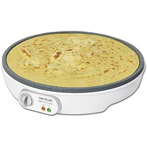 Cecotec Crepe Fun Crepestone. 1000 W, piastra di rivestimento dritto in pietra rocciosa, termostato regolabile, rullo di diffusione e spatola inclusi, indicatore di luce, 30,5 cm